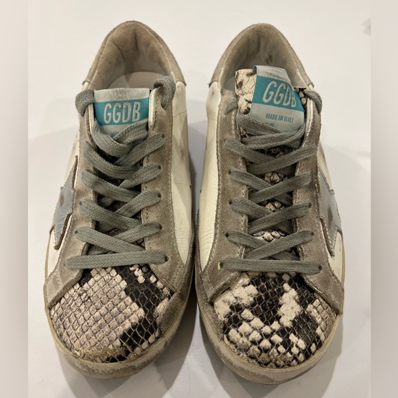 Like-new Golden Goose silver star snakeskin toe. Low sneakers - Picture 2 of 4